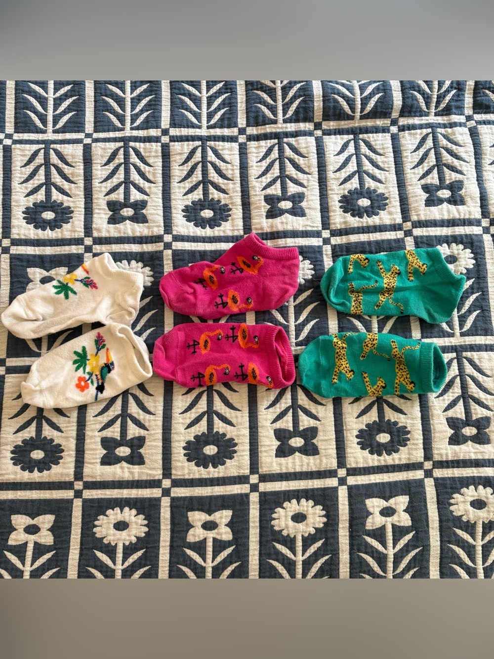 Hanna Tropical Ankle Socks Size 10-12